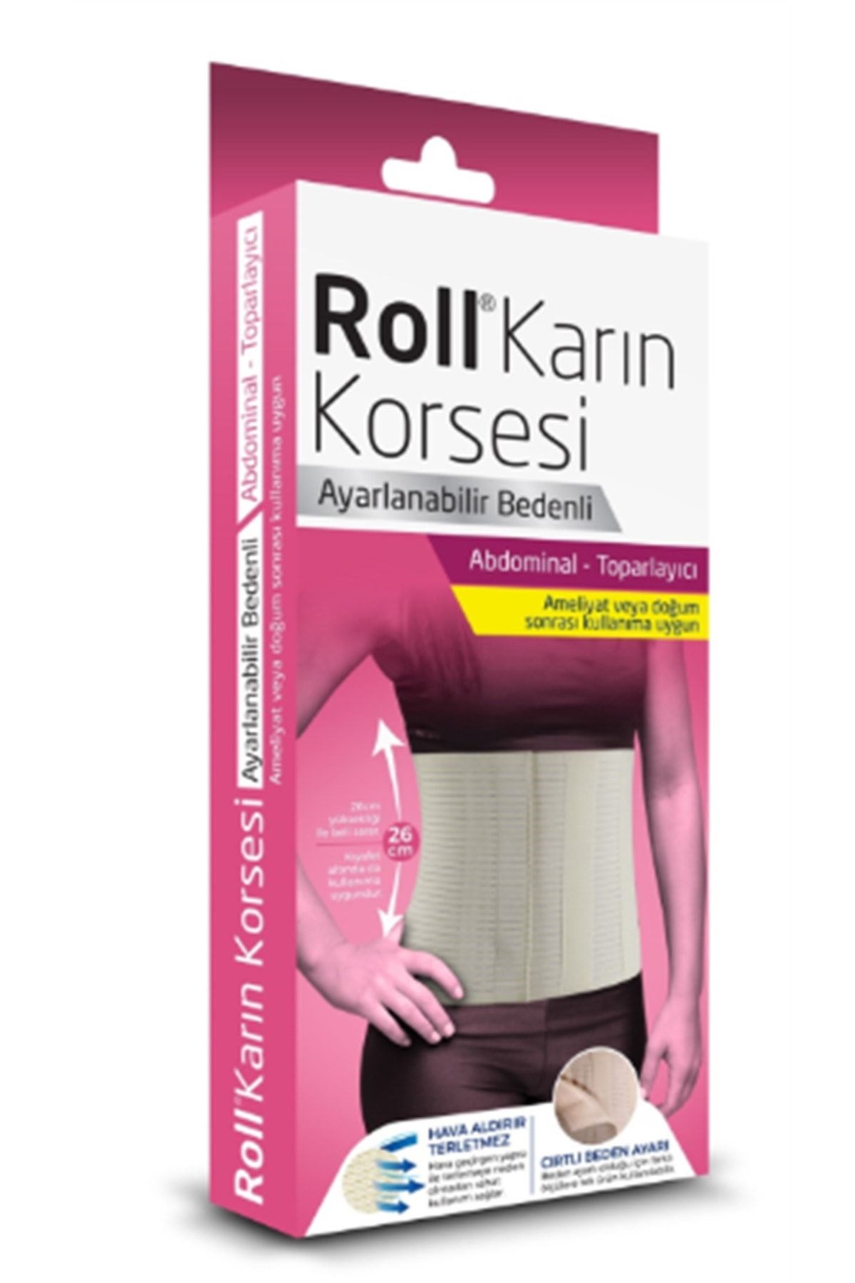 Roll Karın Korsesi Ayarlanabilir Bedenli