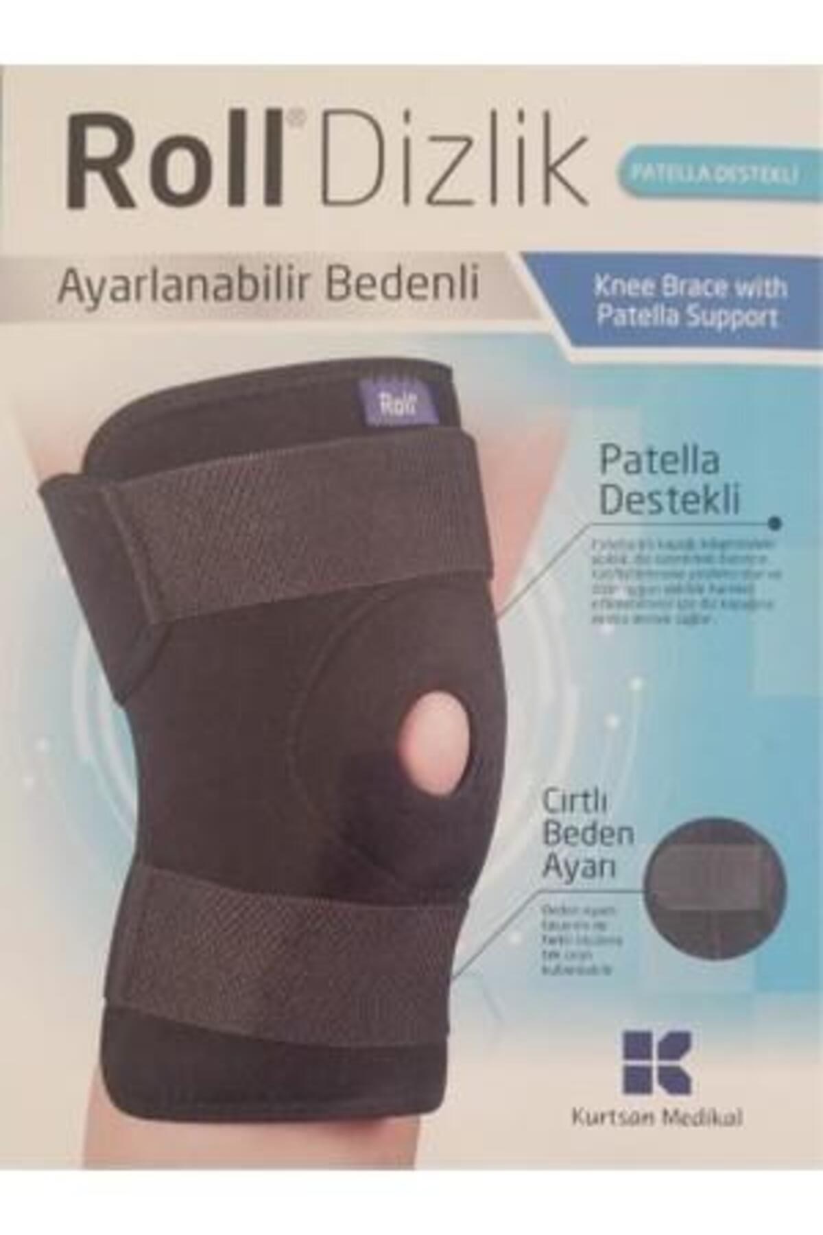 Roll Patella ve Ligament Destekli Ayarlanabilir Bedenli Cırtlı Dizlik