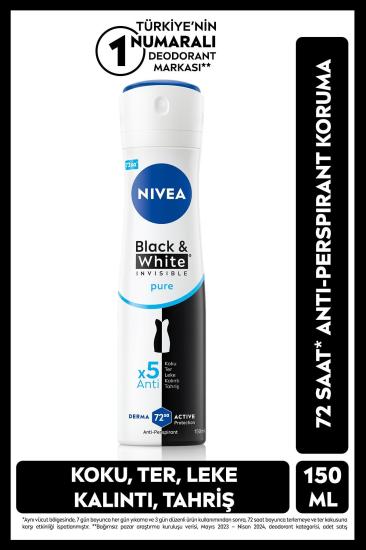 Nive Sprey Deodorant Invisible for Black & White Pure 150 ml