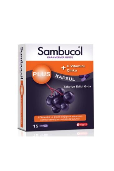 Sambucol Plus Kara Mürver Özütü + C Vitamini & Çinko 15 Kapsül