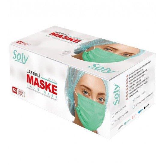 Soly 3 Katlı Full Ultrasonik Yeşil Cerrahi Maske T
