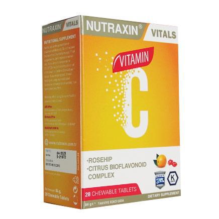 Nutraxin Vitals Vitamin-C 28 Çiğneme Tableti