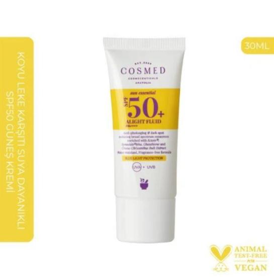 Cosmed Sun Essential Alight Fluid SPF50 Koyu Leke Karşıtı Yüz Güneş Kremi - Alfa Arbutin Yeni Nesil
