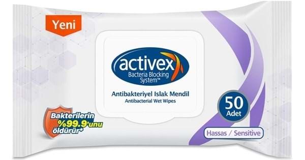 Activex Antibakteriyel Islak Mendil Hassas 50’li