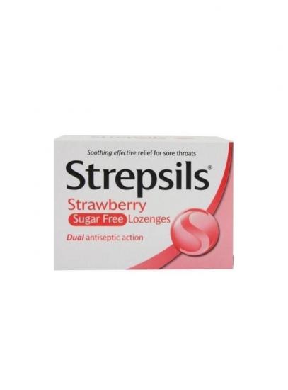 Strepsils Şekersiz Çilek Aromalı 16 Pastil